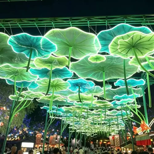 户外发光荷花荷叶天幕美陈定制