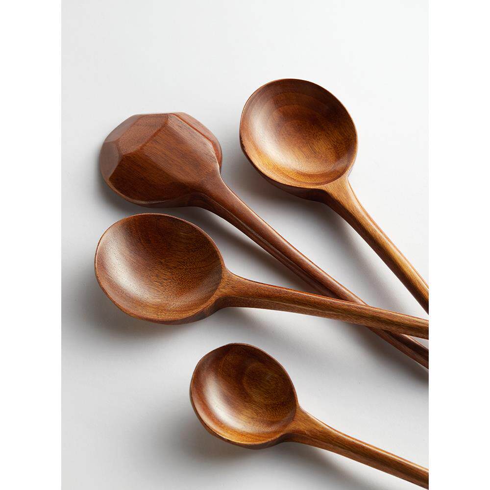 米立风物韩式拌饭勺大木勺汤勺楠木长柄勺子食品级网红喝汤吃饭勺