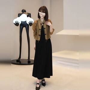 2026新款新中式黑色吊带连衣裙子女夏季气质今年流行漂亮套装长裙