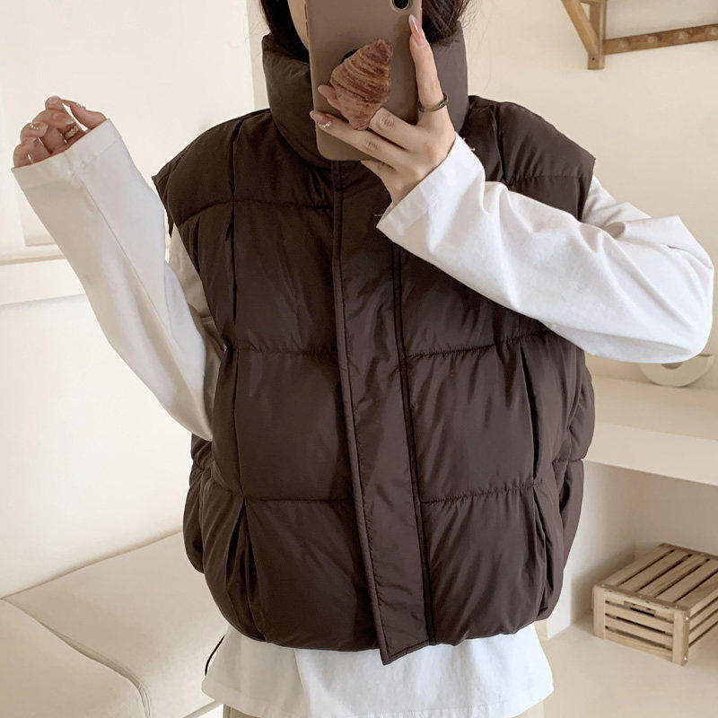 实拍马甲女秋冬新款韩版宽松百搭羽绒棉马夹背心坎肩外穿短款外套