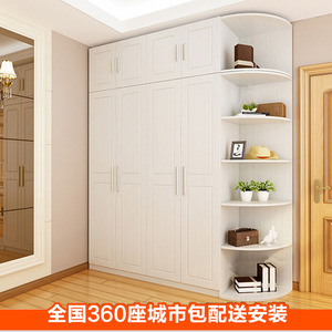 简约现代木质衣柜两门3门四门六门卧室经济型大衣橱组合整体衣柜