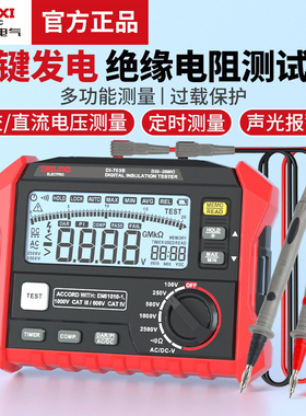 德力西多功能数字智能仪表无需手摇高精度绝缘电阻测试仪自动测量