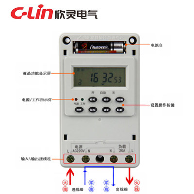 HHQ4-微电脑时控器代替HHQ4 HHQ6A K316T自动路灯广G告灯定时器