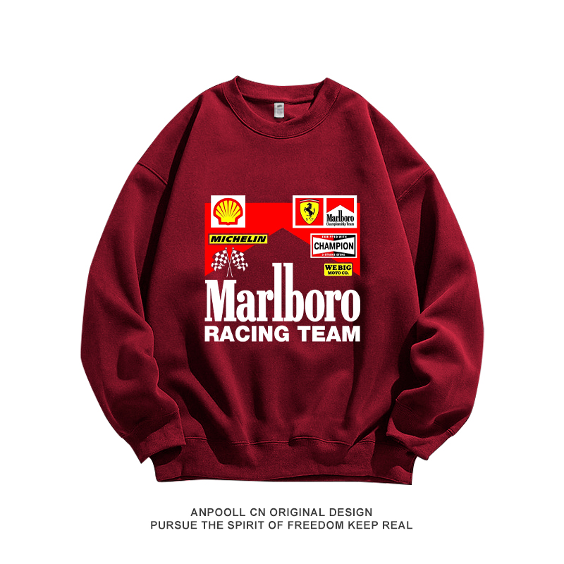 法拉利F1比赛车服万宝路纯棉圆领卫衣服男装刘易斯汉密尔顿秋休闲