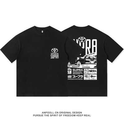 丰田SUPRA牛魔王JDM改装文化纯棉短袖T恤衫上衣服男装宽松夏印花