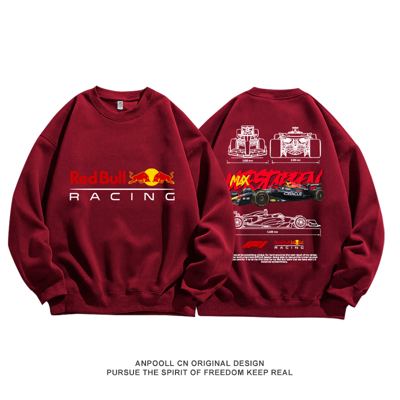 维斯塔潘F1红牛车队比赛车服印花纯棉圆领卫衣服男装宽松秋季休闲