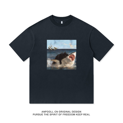 短美式复古男女重磅纯棉短袖T恤