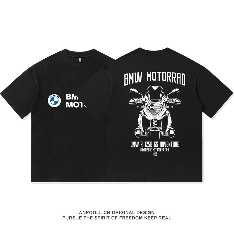 宝马摩托车水鸟ADV1250GS改装骑士装备印花短袖T恤衫上衣服男装夏