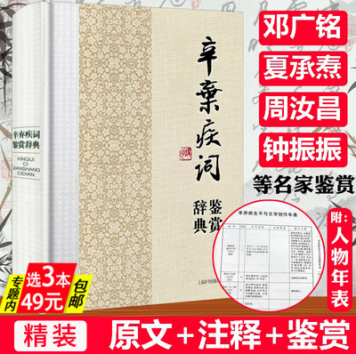 【精装】辛弃疾词鉴赏辞典 中国文学名家名作鉴赏辞典系列辛弃疾词集诗词全集词选词传词校笺词编年笺注辛弃疾传辛稼轩年谱书籍