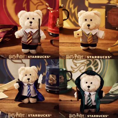 星巴克联名四学院小熊毛绒挂件