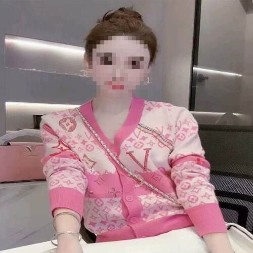 欧洲站镶钻字母领冰丝针织开衫女春季洋气时尚外套超火显瘦上衣