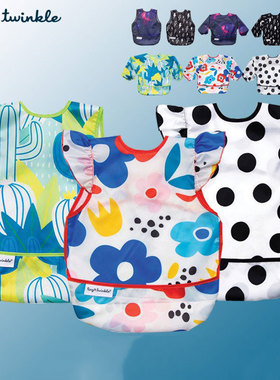 TinyTwinkle儿童长袖反穿衣婴儿短袖罩衣宝宝吃饭衣画画无袖2岁
