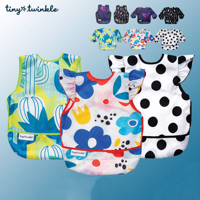 TinyTwinkle儿童长袖反穿衣婴儿短袖罩衣宝宝吃饭衣画画无袖2岁