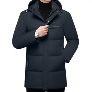 绅骑正品冬季鸭绒羽绒服男中长款加厚保暖男士中年高端外套B77065