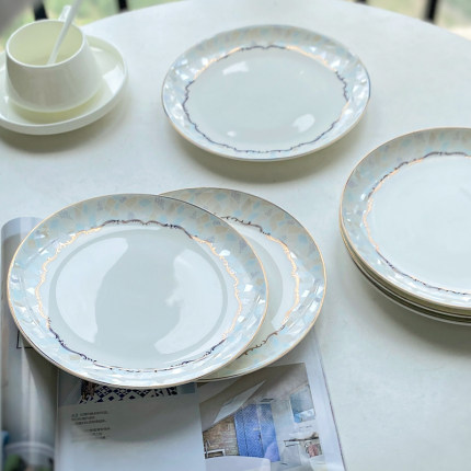 8英寸炒菜深盘家用骨瓷高级感7寸方盘浅碟子25新款陶瓷美式碗餐具