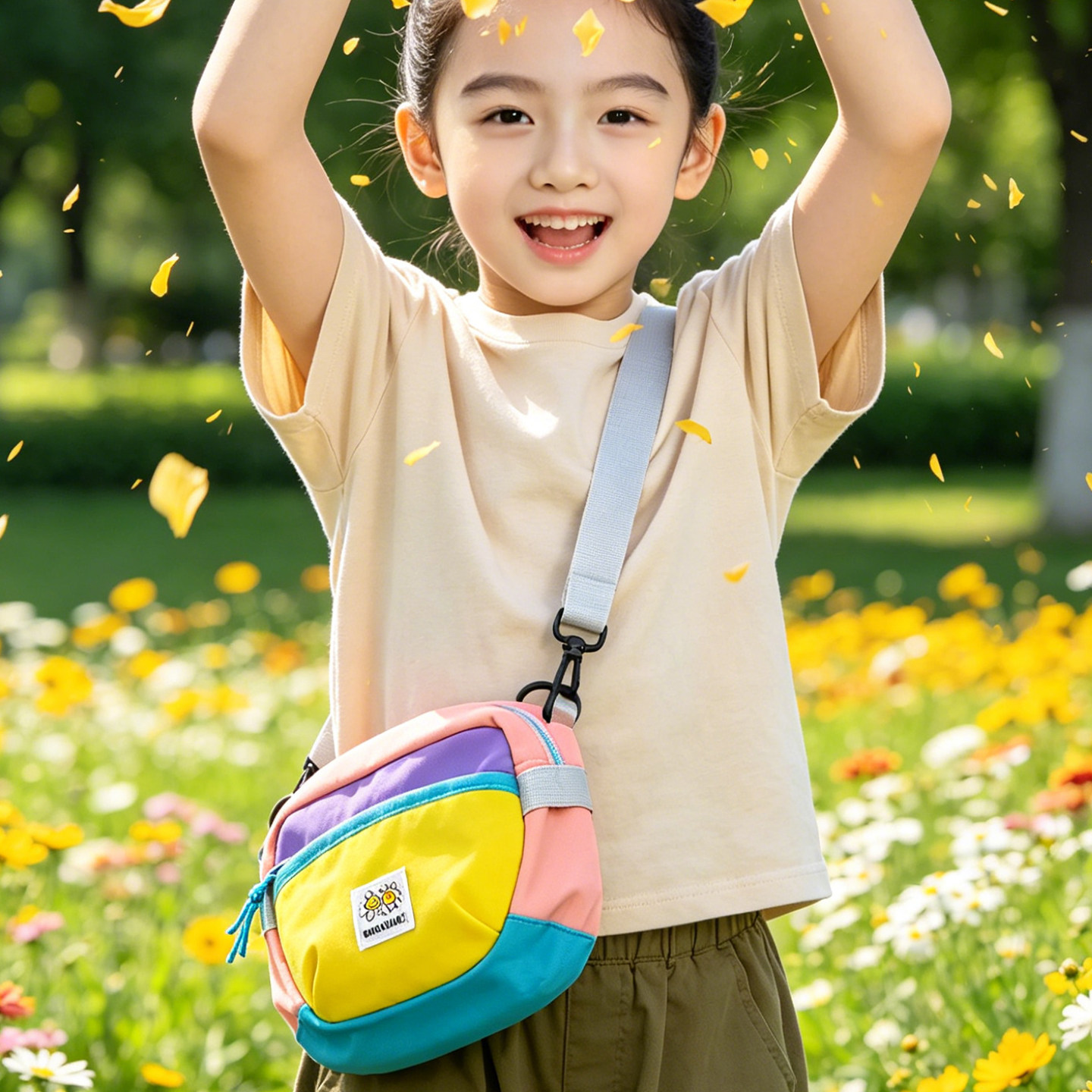 多巴胺儿童斜挎包女童小包运动休闲风2026新款迷你单肩包外出出游