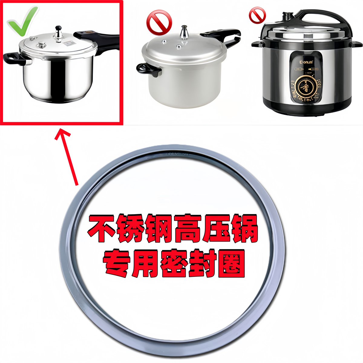 适用顺发不锈钢高压锅加厚密封圈18~32cm压力锅硅胶圈皮垫圈锅圈