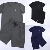 快干透气跑步运动 T恤夏男户外体能训练服套装 24新款 冰丝体感短袖