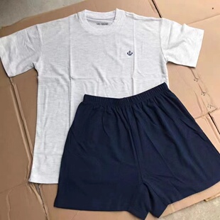 正品潜艇长航抗菌体能训练服套装夏季短袖短裤宽松棉麻透气T恤男