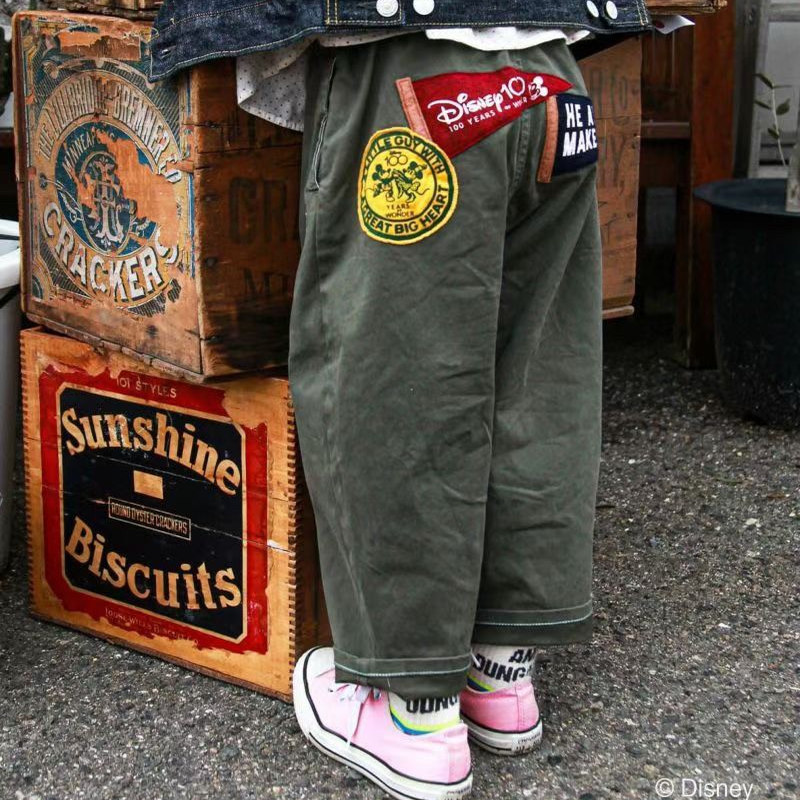 25aw di一波新品 日系dd童装秋男女童百搭洋气贴布绣长裤休闲裤子