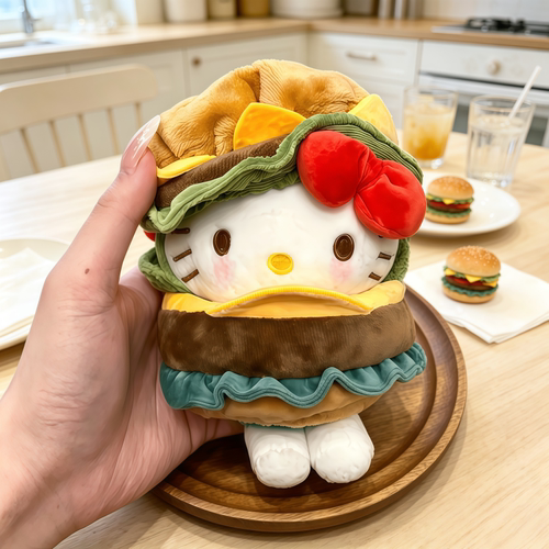正版HelloKitty包挂件汉堡可爱卡通玩偶挂饰送礼物少女心钥匙扣