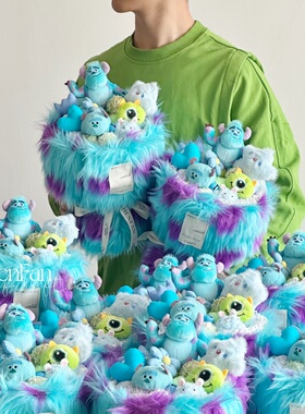 蓝色怪兽大学苏利文玩偶花束维尼熊生日礼物送女友闺蜜情人节