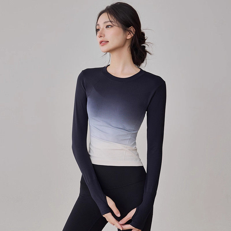 IUIU YOGO瑜伽服高级感显瘦运动上衣女渐变普拉提跑步长袖紧身服,运动服/休闲服装,健身衣,淘宝优惠券,粉丝福利购,淘宝优惠卷