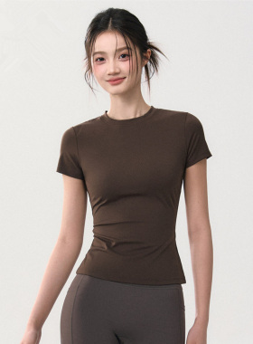 IUIU YOGO瑜伽服女高弹显瘦运动上衣速干短袖T恤跑步训练健身服