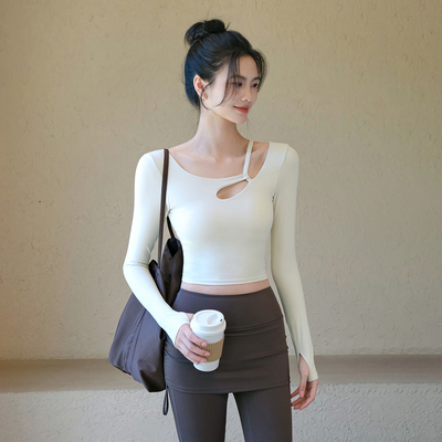 IuIu秋季新款带胸垫瑜伽服长袖女