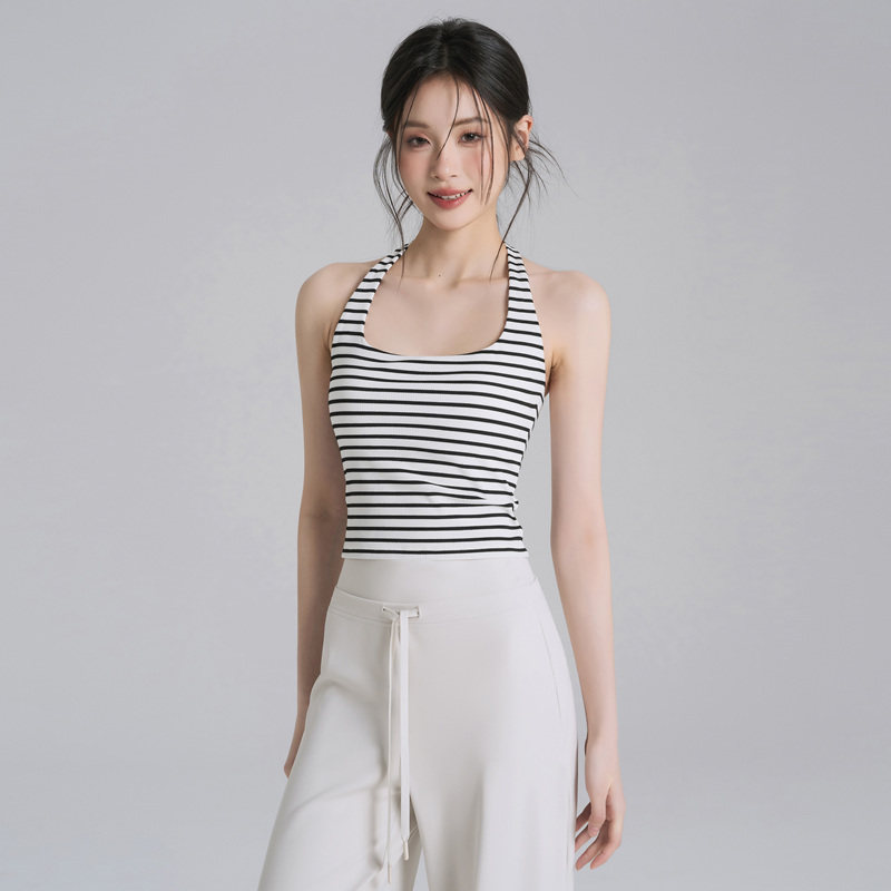 IUIU YOGO瑜伽服内衣条纹固定杯运动背心女挂脖美背文胸健身衣,运动服/休闲服装,健身衣,淘宝优惠券,粉丝福利购,淘宝优惠卷