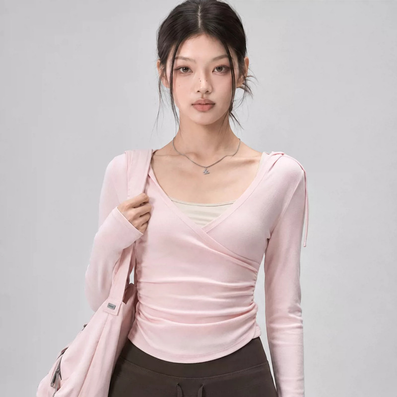 IUIU YOGO少女感瑜伽服长袖女收腰显瘦运动罩衫透气普拉提健身衣