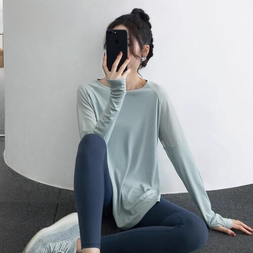 IuIu瑜伽服女速干长袖运动上衣