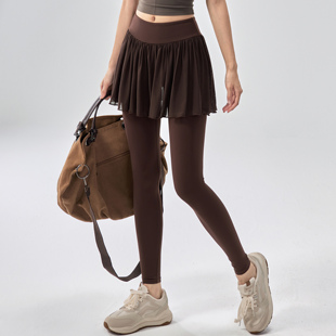 外穿普拉提训练长裤 IuIu 高腰跑步运动裤 假两件瑜伽裙裤 Yogo秋季