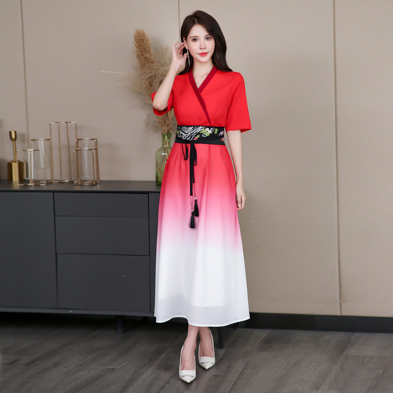 春夏新款采耳师SPA足疗技师红色工作服美容养生馆按摩套装女腰封