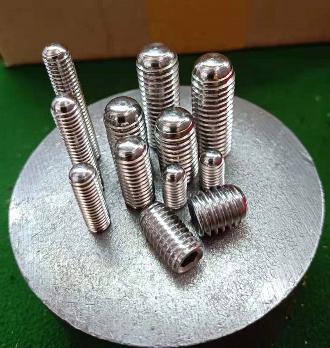 304不锈钢公制内六角m8m10一体圆端球头型机米螺丝钉圆头止付紧定