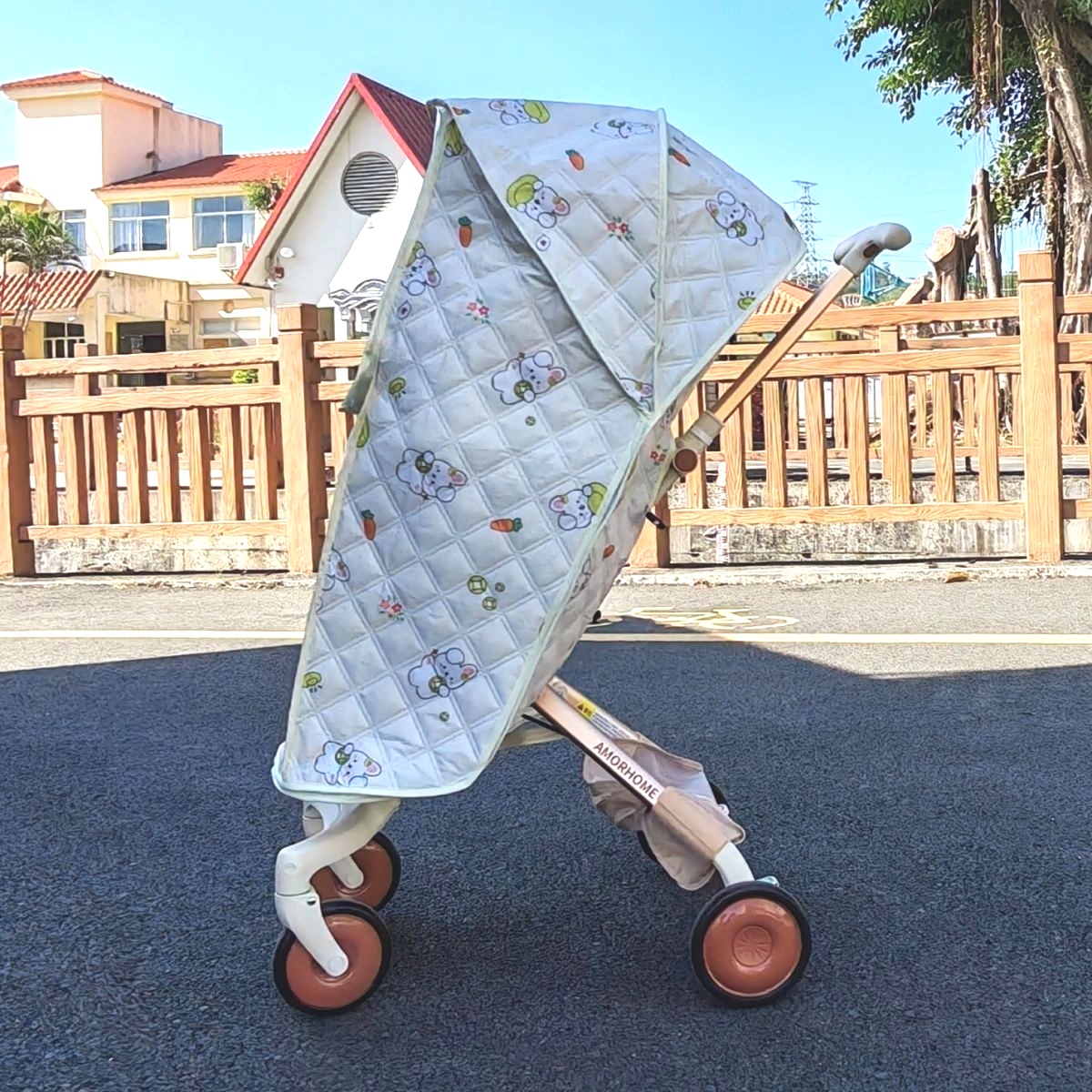 AMORHOME防风罩夹棉厚款全罩式防寒保暖罩am遛娃神器挡风被雨罩