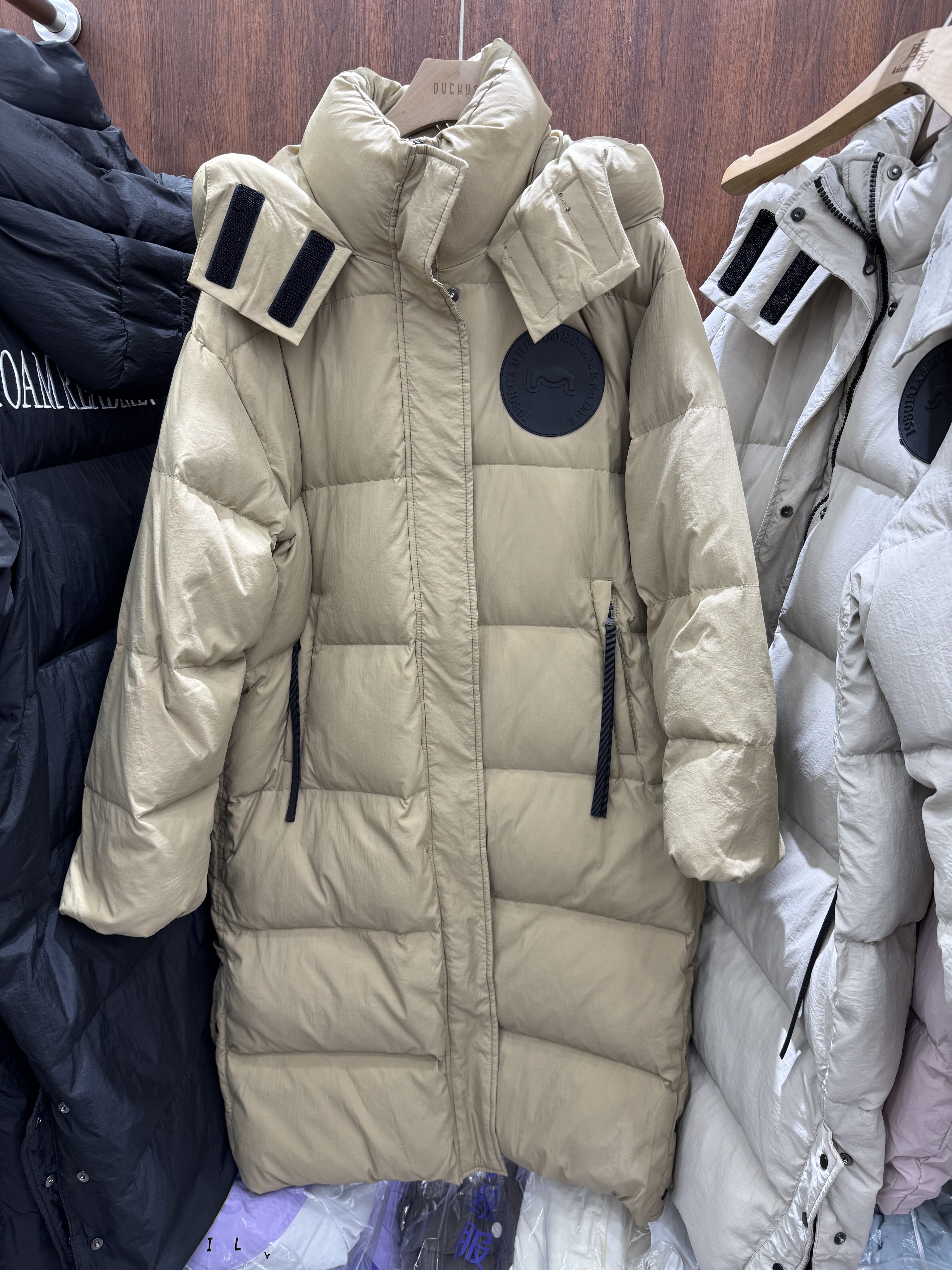 加厚羽绒棉服女中长款网红简约韩版时尚宽松情侣过膝连帽保暖外套