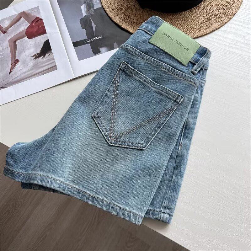 美式复古梨形身材牛仔短裤女夏季