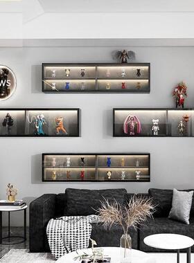 盲盒收纳展示架乐高手办挂墙柜奥特曼公仔娃娃收纳家用陈列柜定制