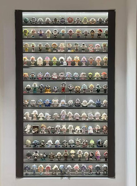 轻奢盲盒超薄玻璃门手办柜落地储物柜泡泡玛特透明模型玩偶收纳柜