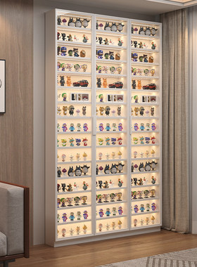 盲盒收纳玻璃门手办柜泡泡玛特乐高模型展示柜墙上壁挂式玩偶收纳