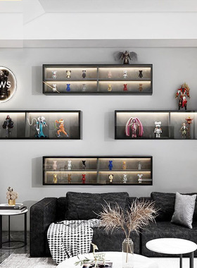 盲盒收纳展示架乐高手办挂墙奥特曼拉布布娃娃收纳家用陈列柜定制