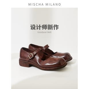 女厚底固特异手缝 中跟复古单鞋 设计师新作玛丽珍鞋 意大利mischa