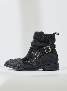 意大利mischa马丁靴女2023年新款法式小短靴厚底百搭春秋切尔西靴