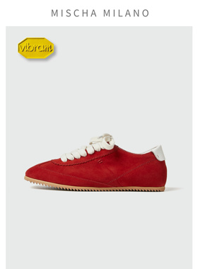 意大利mischa&vibram正版授权 2024新款德训鞋女 安可拉红休闲鞋