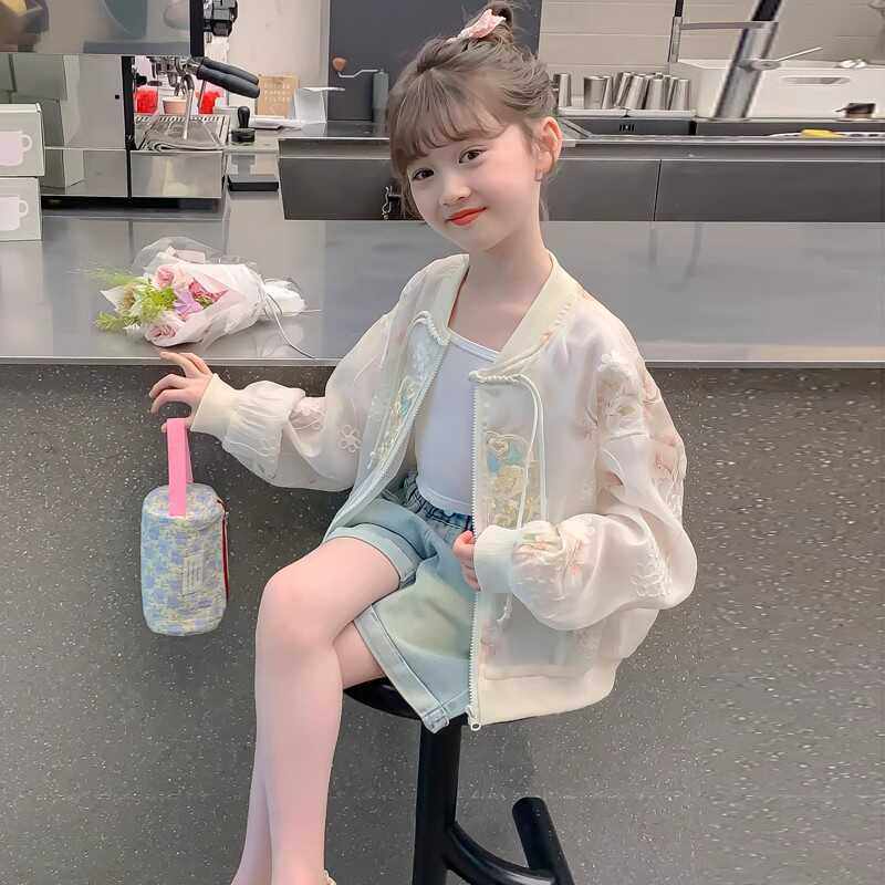 女童夏装新中式防晒衣2024新普通外套