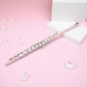 优质16孔长笛C调白铜管体气质高颜值粉红色声音优美动听做工精细