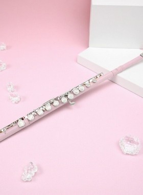 优质16孔长笛C调白铜管体气质高颜值粉红色声音优美动听做工精细