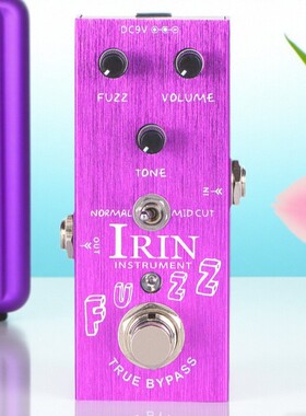 IRIN爱润AN-12电吉他法兹效果器创意拉丝紫红色高颜值小巧精致