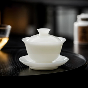 【直播专属】汉白玉冰陶瓷盖碗带礼盒叶林强1374